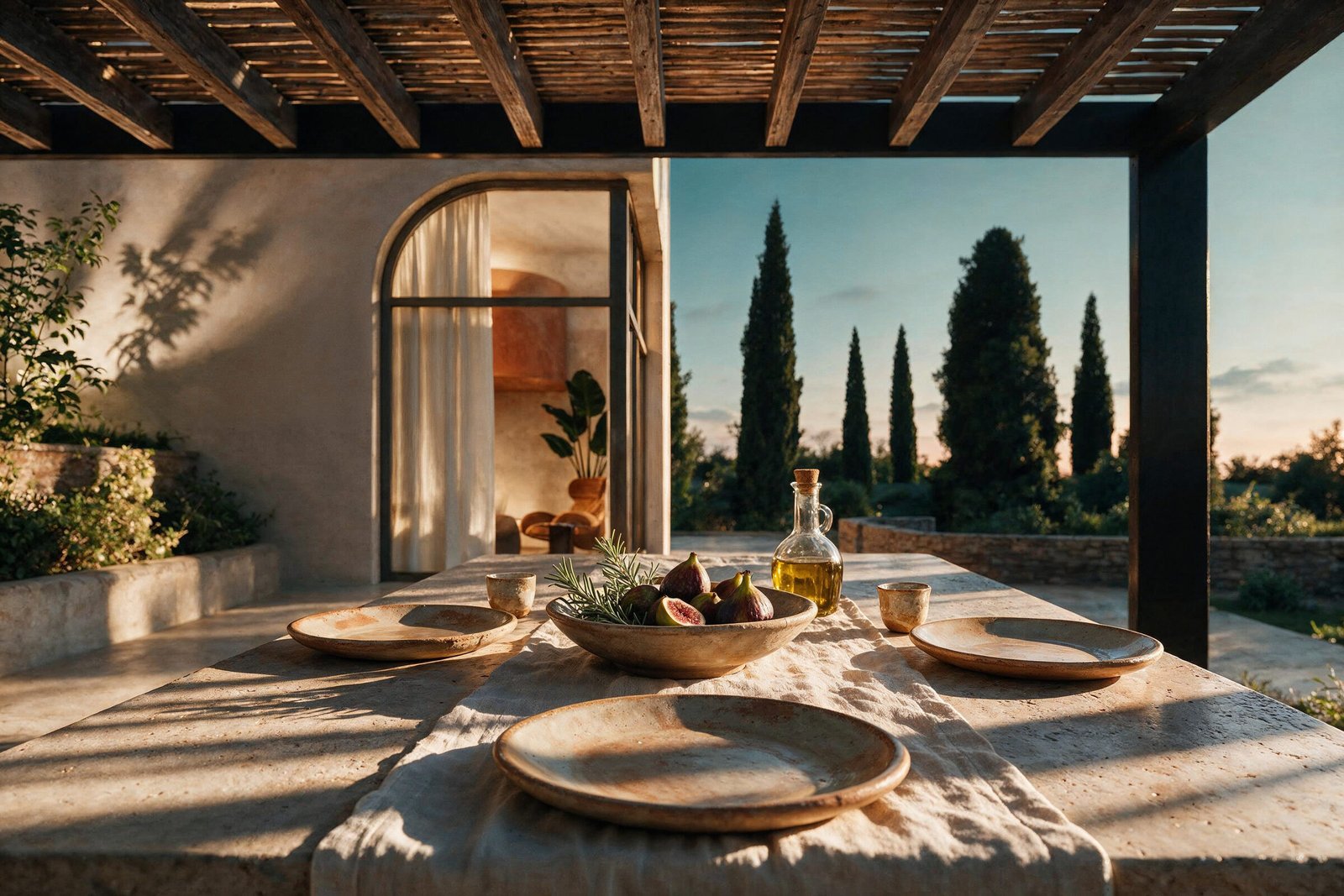 Breakfast under the pergola